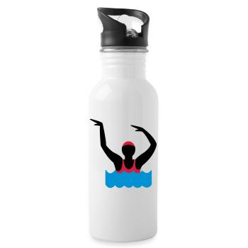 water aerobics - Water bottle with straw - white - Right