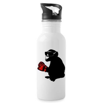 boxer monkey - Trinkflasche mit integriertem Trinkhalm - Weiß - Rechts
