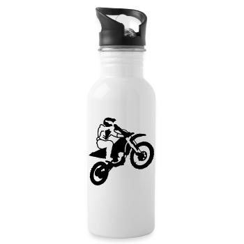 motorrad_8 - Gourde avec paille intégrée - blanc - Droite