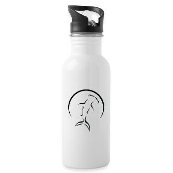 Hammerhead logo - Water bottle with straw - white - Right