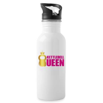 Kettlebell Queen Swing Fitness Gym Training - Trinkflasche mit integriertem Trinkhalm - Weiß - Rechts