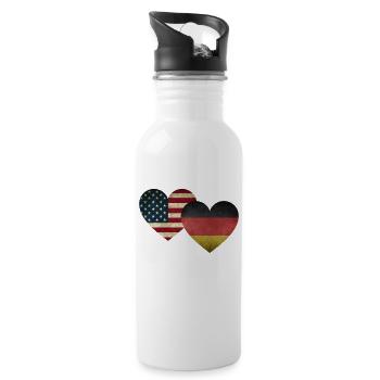 Amour germano-américain - Gourde avec paille intégrée - blanc - Droite