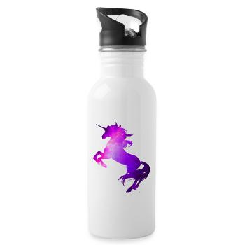Licorne fantaisie Unicorn Cheval créatures fabuleuses - Gourde avec paille intégrée - blanc - Droite
