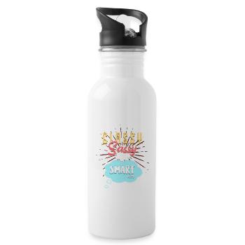 CLASSY, SASSY and a bit SMARTassy - Water bottle with straw - white - Right