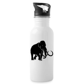 mammut mammoth steinzeit jäger höhle elefant - Trinkflasche mit integriertem Trinkhalm - Weiß - Rechts