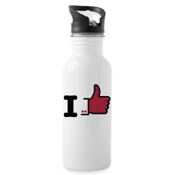 I like deluxe - Trinkflasche mit integriertem Trinkhalm - Weiß - Rechts
