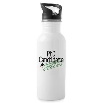 Promotion zum Doktor / PhD Candidate Survivor / Dr - Water bottle with straw - white - Right