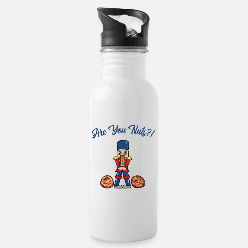 Are You Nuts Nussknacker Nutcraker Nutcraker - Water bottle with straw - white