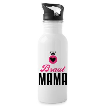 Braut Mama – Braut Mutter – Hochzeit – 2C - Trinkflasche mit integriertem Trinkhalm - Weiß - Rechts