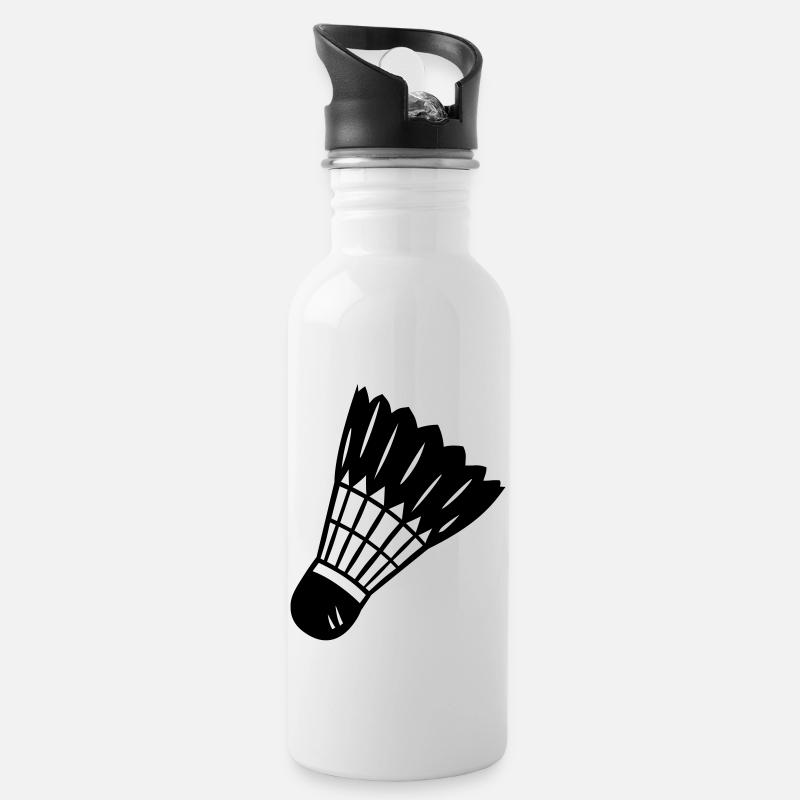 Federball [vec] - Trinkflasche mit integriertem Trinkhalm - Weiß