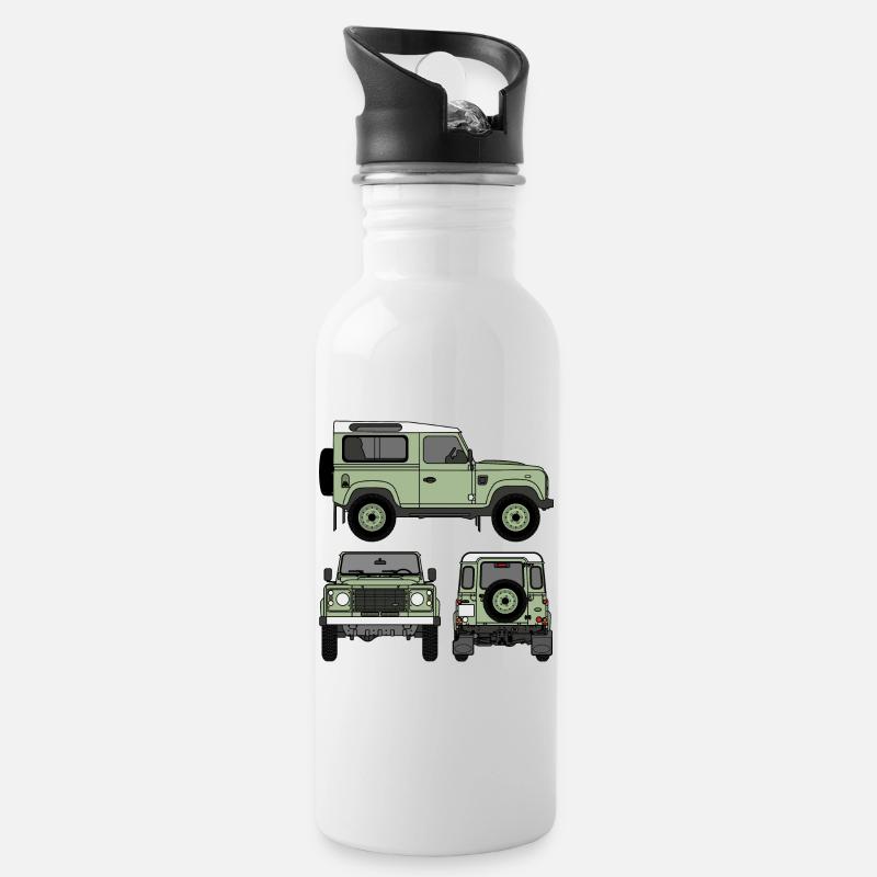 Defender 90 - Côtés - Gourde avec paille intégrée - blanc