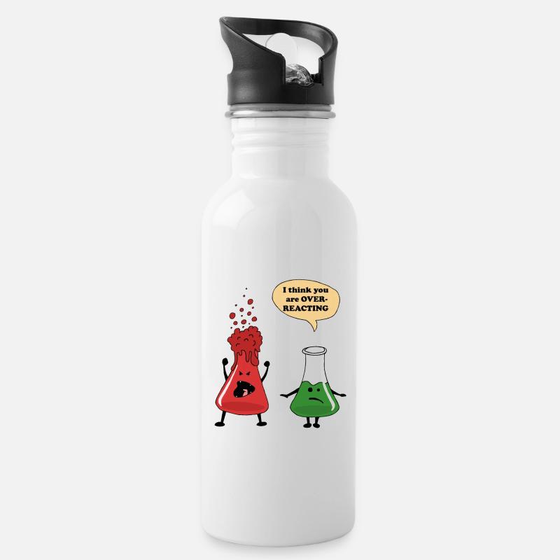 Science test tube tea design - Water bottle with straw - white