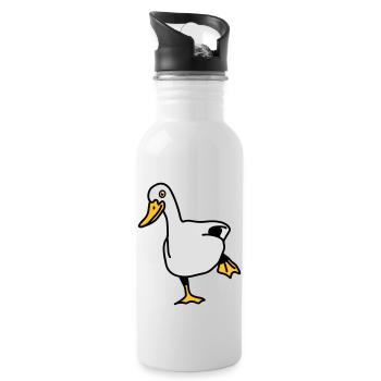 duck - Water bottle with straw - white - Right