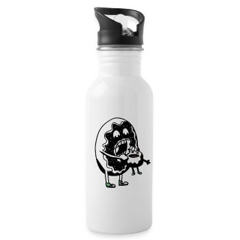 Donut Dark Grufti Gothic Fantasy Horror Fun - Water bottle with straw - white - Right