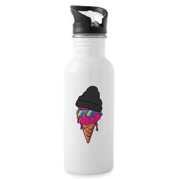 Glace fraîche - Gourde avec paille intégrée - blanc - Droite