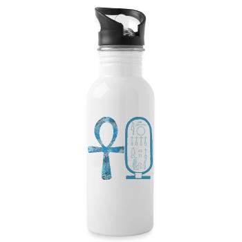 anch und kartusche nofretete e 78 - Trinkflasche mit integriertem Trinkhalm - Weiß - Rechts
