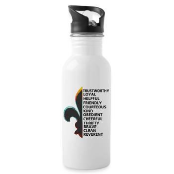 Pfadfinder, Scouts, Naturliebhaber - Tshirt - Trinkflasche mit integriertem Trinkhalm - Weiß - Rechts