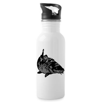 Karpfen - Trinkflasche mit integriertem Trinkhalm - Weiß - Rechts