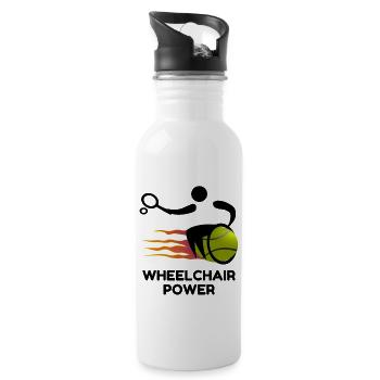 Wheelchair tennis player Tennis ball flame BTNNS - Water bottle with straw - white - Right