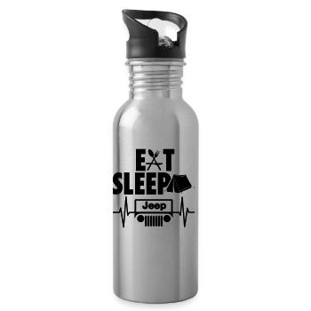 Eat Sleep Jeeps - Trinkflasche mit integriertem Trinkhalm - Lightsilver - Rechts