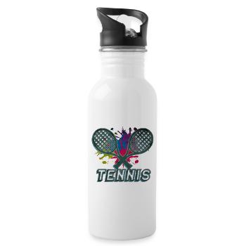 Tennis - Trinkflasche mit integriertem Trinkhalm - Weiß - Rechts