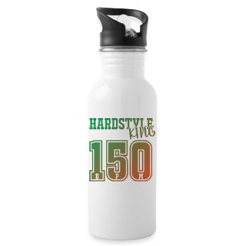 Festival Shirt · Hardstyle King · Music Gift - Water bottle with straw - white - Right