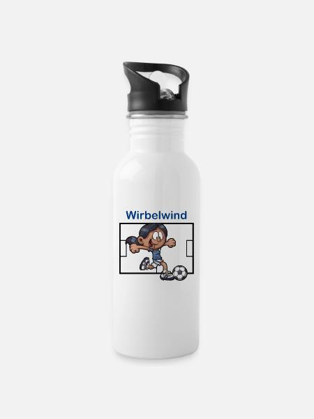 whirlwind - Water bottle with straw - white