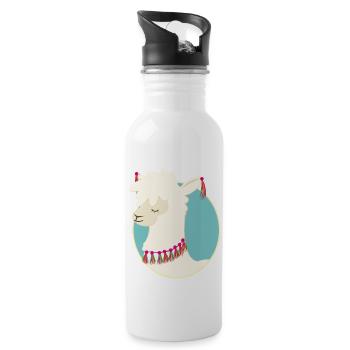 Lama - Trinkflasche mit integriertem Trinkhalm - Weiß - Rechts