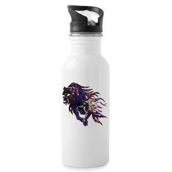 abstract cheetah Galaxy - Water bottle with straw - white - Right