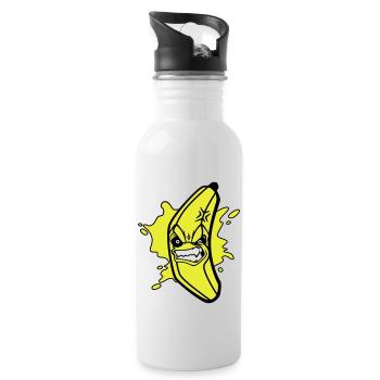 Angry banana - Trinkflasche mit integriertem Trinkhalm - Weiß - Rechts