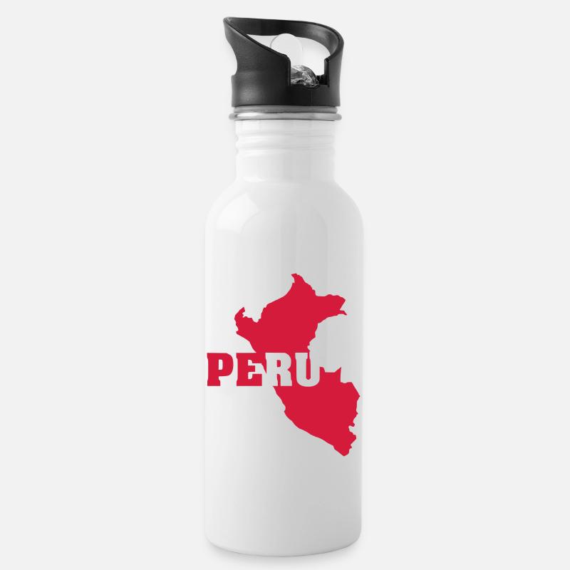 Pérou (ID: 002006) - Gourde avec paille intégrée - blanc