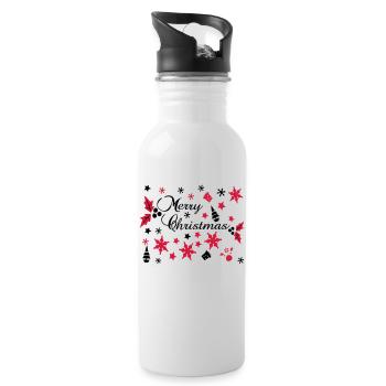 Merry Christmas decoration sets - Water bottle with straw - white - Right
