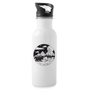 Vintage No Planet B Umwelt Naturschutz Tierschutz - Trinkflasche mit integriertem Trinkhalm - Weiß - Rechts