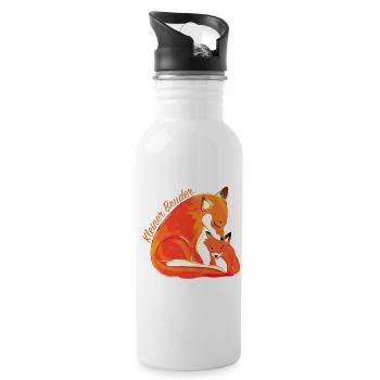 Petit frère - doux renard - Gourde avec paille intégrée - blanc - Droite