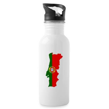 Portugal - Trinkflasche mit integriertem Trinkhalm - Weiß - Rechts