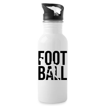 football - Water bottle with straw - white - Right