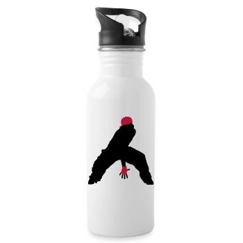 hip hop - Water bottle with straw - white - Right