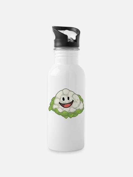 Chou-fleur Chou Légumes Végétalien Sain - Gourde avec paille intégrée - blanc