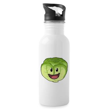 Weißkohl Kohl Kohlkopf Gemüse Speise Veganer - Trinkflasche mit integriertem Trinkhalm - Weiß - Rechts