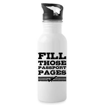 Travel - Water bottle with straw - white - Right