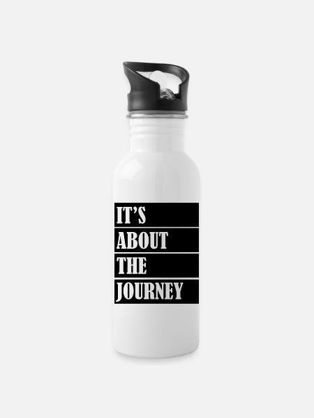 Travel - Trinkflasche mit integriertem Trinkhalm - Weiß