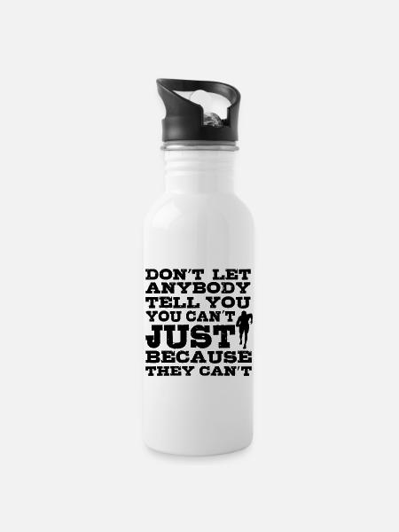 Sport Motivation - Trinkflasche mit integriertem Trinkhalm - Weiß