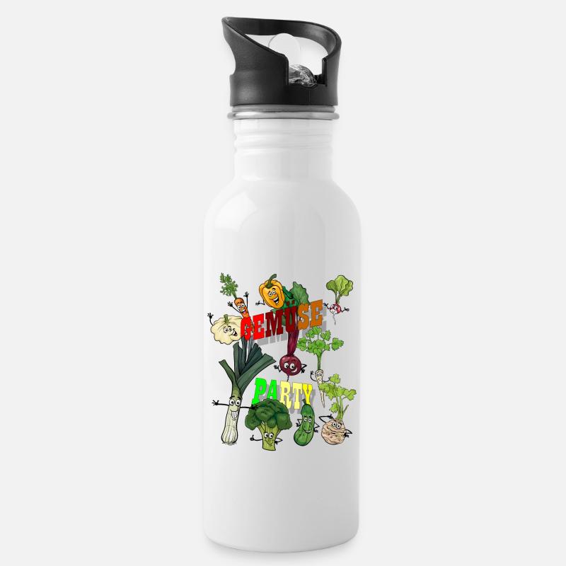 Fête des légumes - Gourde avec paille intégrée - blanc