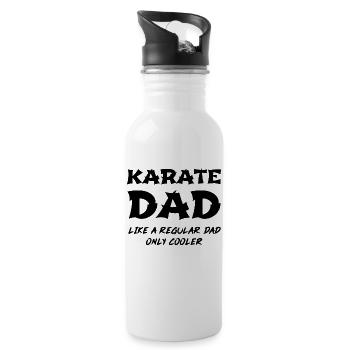 Karaté papa comme un père régulier seulement plus cool - Gourde avec paille intégrée - blanc - Droite