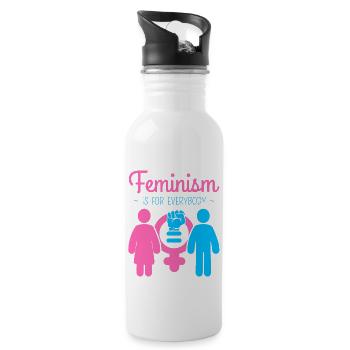 Le féminisme est pour tout le monde - Gourde avec paille intégrée - blanc - Droite