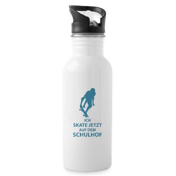 Skateboard Einschulung - Trinkflasche mit integriertem Trinkhalm - Weiß - Rechts