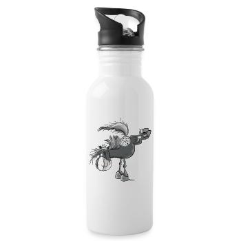 Funny Appaloosa - Horse - Water bottle with straw - white - Right