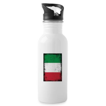 Italy Italian Flag Italian Flag Vintage - Water bottle with straw - white - Right