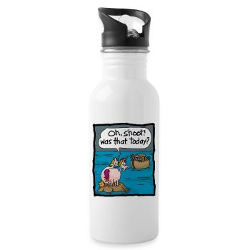 Licorne Arche de Noé Bible Histoire Communion - Gourde avec paille intégrée - blanc - Droite