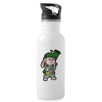 Bundeswehr lapin lapin militaire panzerfaust armée - Gourde avec paille intégrée - blanc - Droite